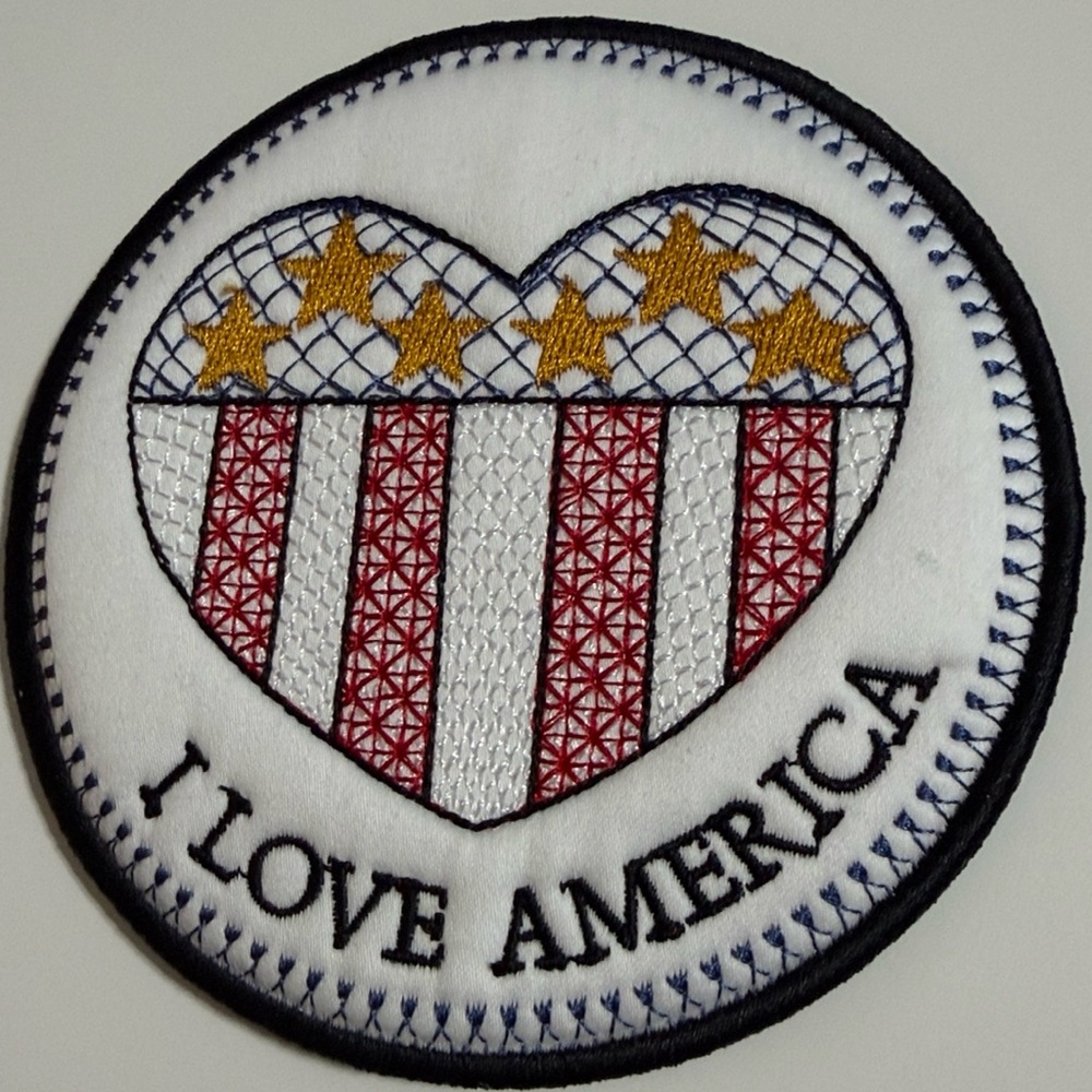 “I Love America” Embroidered Coaster